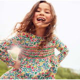 Flower printed  cotton fabric summer girl dresses - MiniMore