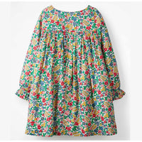 Flower printed  cotton fabric summer girl dresses - MiniMore