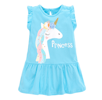 Unicorn Cotton Knitting Fabric Kids Girl Dress - MiniMore