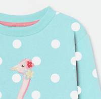 Flamingo Embroidery Sweet Children Girl's Sweater - MiniMore