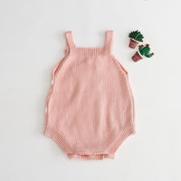 Knitted Baby Girl Velvet Jumpsuit, Rompers - MiniMore