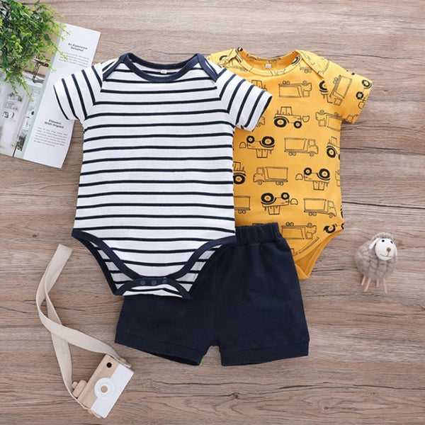 Boys Bodysuit  3 Pieces Set - MiniMore