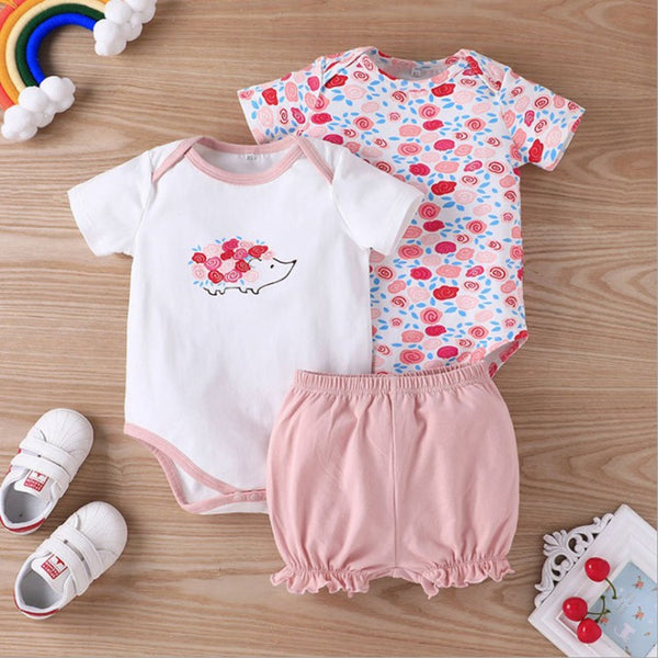 Baby Girls Bodysuit 3pcs Set - MiniMore