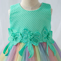 Baby Girl's Party Frock-Birthday Rainbow Colors - MiniMore