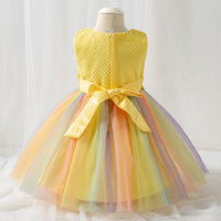 Baby Girl's Party Frock-Birthday Rainbow Colors - MiniMore