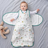 Baby Sleeping Bag Adjustable 100% Cotton Wearable Blanket Sleeping Sack